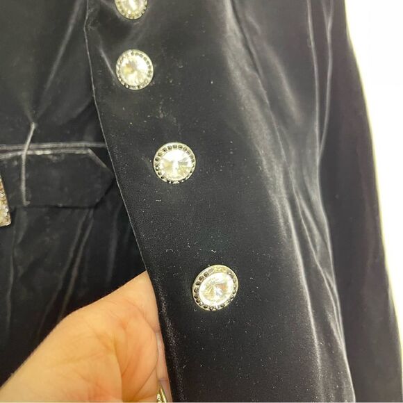 Kiki Hart New York Vintage Velvet Two Piece Cocktail Dress Set Black - Picture 3 of 10